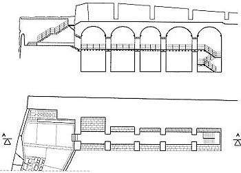 Planta y sección de las bóvedas/ Plan and section of the vaulting.
