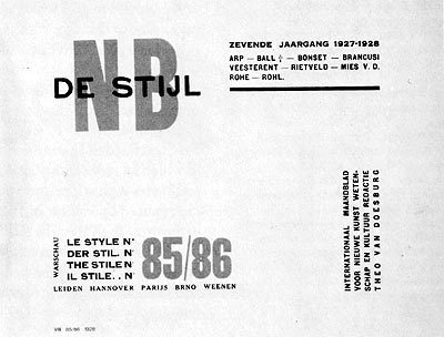 Theo Van Doesburg, portada Revista De Stijl/De Stijl magazine cover, 1927