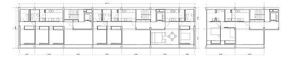 Planta tipo viviendas/Model floor plan of flats