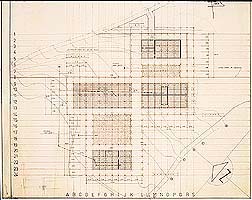 CESA, Alicante, 1965-1974. Modulacin: plano de cimientos / CESA, Alicante, 1965-1974. Modular system: foundations plan