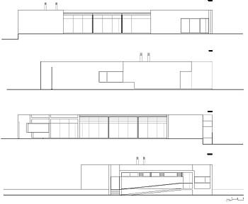 Alzado norte/North elevation. Alzado oeste/West elevation. Alzado sur/South elevation. Alzado este/East elevation